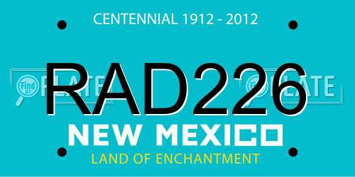 RAD226 New Mexico License Plate