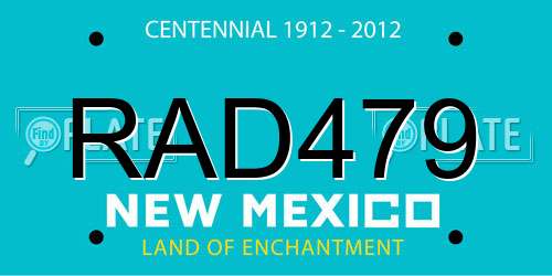 RAD479 New Mexico License Plate