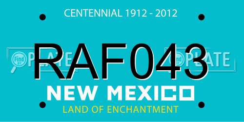 RAF043 New Mexico License Plate