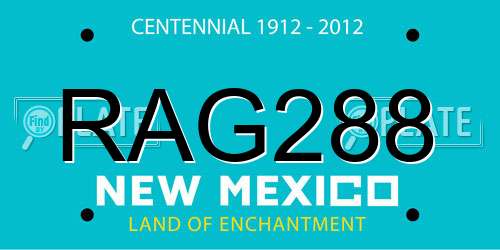 RAG288 New Mexico License Plate