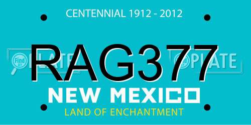 RAG377 New Mexico License Plate