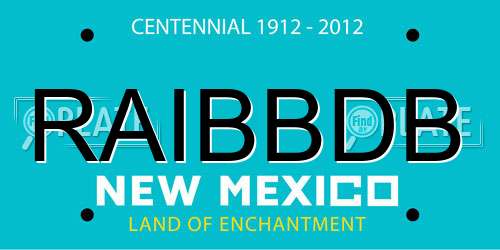 RAIBBDB New Mexico License Plate