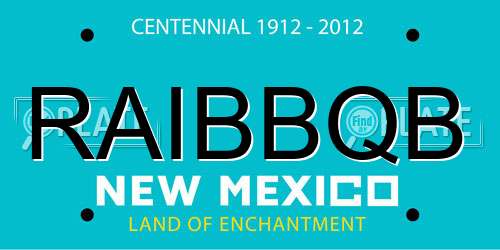 RAIBBQB New Mexico License Plate