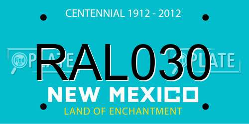 RAL030 New Mexico License Plate