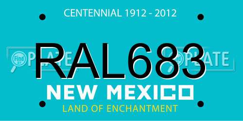 RAL683 New Mexico License Plate