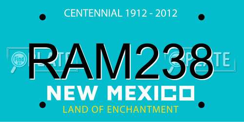 RAM238 New Mexico License Plate