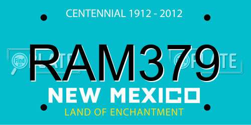 RAM379 New Mexico License Plate