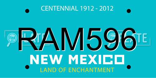 RAM596 New Mexico License Plate