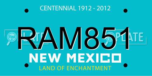 RAM851 New Mexico License Plate