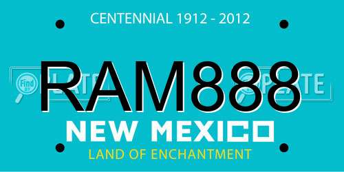 RAM888 New Mexico License Plate
