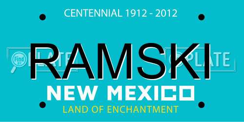 RAMSKI New Mexico License Plate