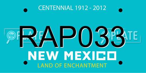 RAP033 New Mexico License Plate