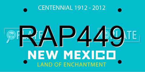 RAP449 New Mexico License Plate