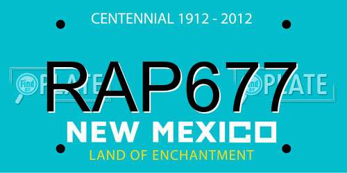 RAP677 New Mexico License Plate