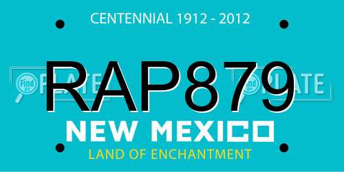 RAP879 New Mexico License Plate