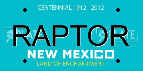 RAPTOR New Mexico License Plate