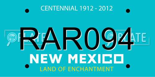RAR094 New Mexico License Plate