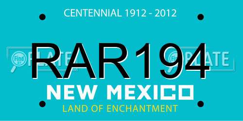 RAR194 New Mexico License Plate