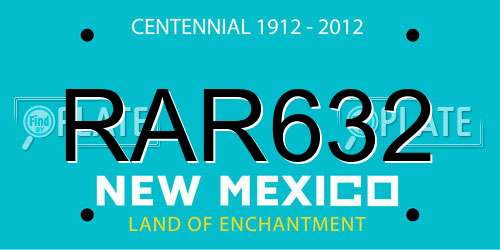 RAR632 New Mexico License Plate