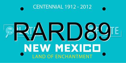 RARD89 New Mexico License Plate