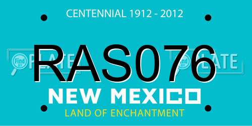 RAS076 New Mexico License Plate