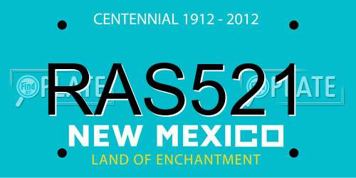 RAS521 New Mexico License Plate