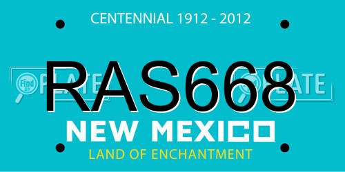 RAS668 New Mexico License Plate