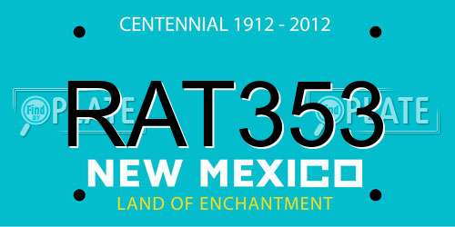RAT353 New Mexico License Plate
