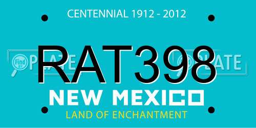 RAT398 New Mexico License Plate
