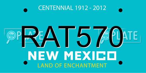 RAT570 New Mexico License Plate