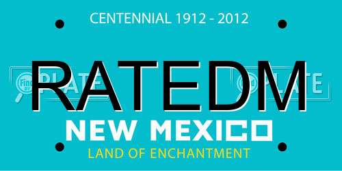 RATEDM New Mexico License Plate
