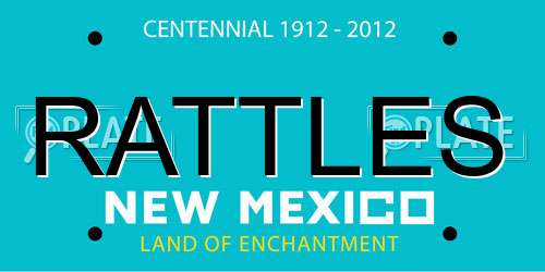RATTLES New Mexico License Plate