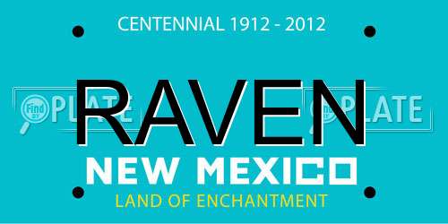 RAVEN New Mexico License Plate