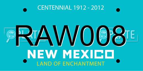 RAW008 New Mexico License Plate