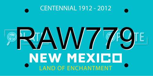 RAW779 New Mexico License Plate