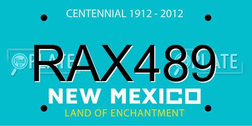 RAX489 New Mexico License Plate