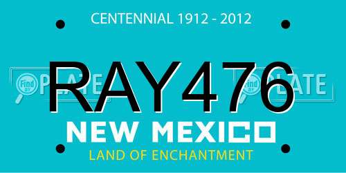 RAY476 New Mexico License Plate