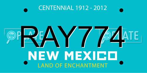 RAY774 New Mexico License Plate