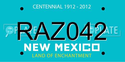 RAZ042 New Mexico License Plate