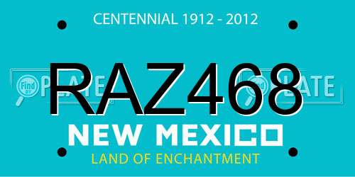 RAZ468 New Mexico License Plate