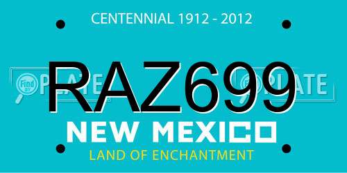 RAZ699 New Mexico License Plate