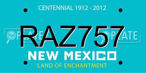RAZ757 New Mexico License Plate