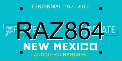 RAZ864 New Mexico License Plate