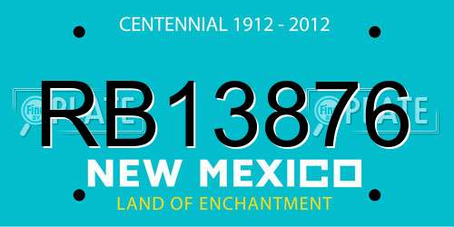 RB13876 New Mexico License Plate