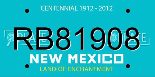 RB81908 New Mexico License Plate
