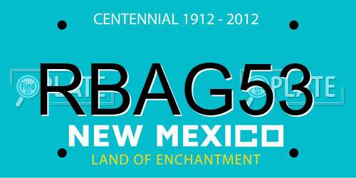 RBAG53 New Mexico License Plate