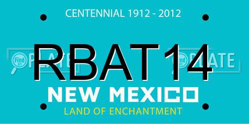 RBAT14 New Mexico License Plate