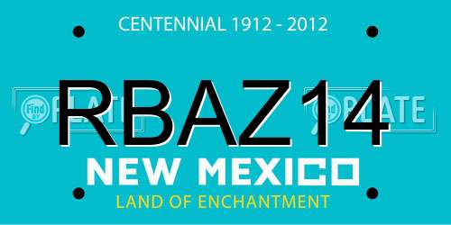 RBAZ14 New Mexico License Plate