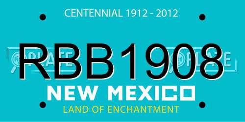 RBB1908 New Mexico License Plate