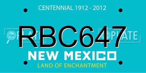 RBC647 New Mexico License Plate